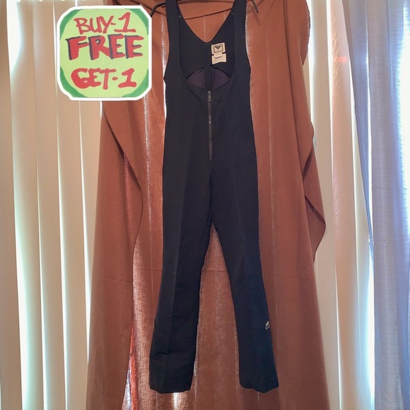 Vintage Women’s Obermeyer Ski Bibs Black Overalls Jumpsuit fit size Small - Picture 1 of 8